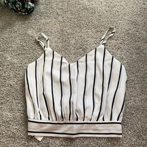 Pin striped cami with bow in the back